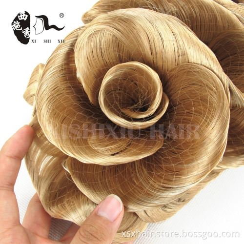 best quality and price flower curly hair bun extension hair dome hair chignon